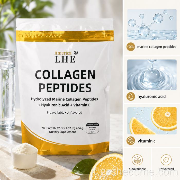 Polvere di peptidi di collagene marino Shecome Salute delle articolazioni della pelle